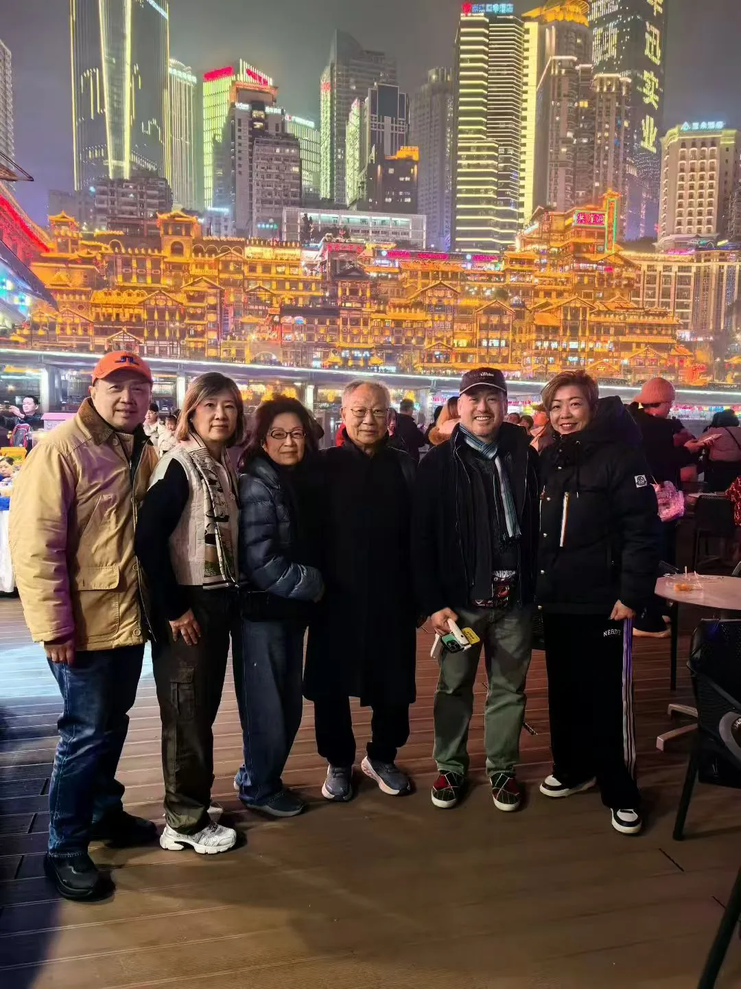Malaysian family group enjoying a Yangtze River cruise in Chongqing